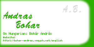 andras bohar business card