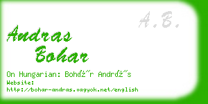 andras bohar business card